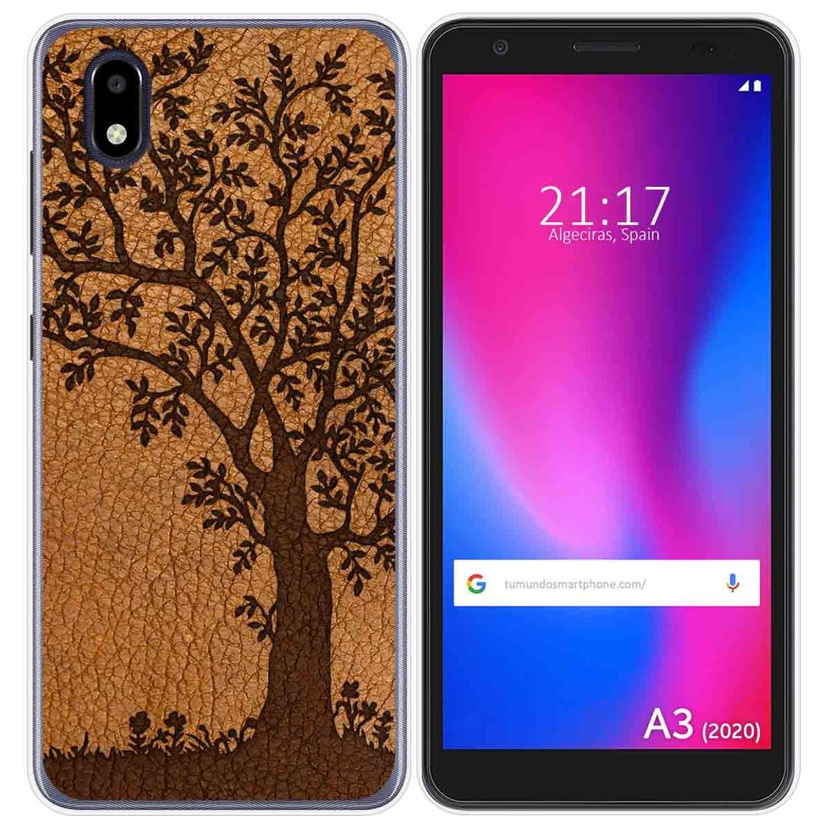 Funda Gel Tpu para ZTE Blade A3 2020 diseño Cuero 03 Dibujos