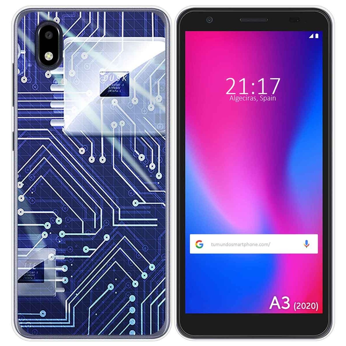 Funda Gel Tpu para ZTE Blade A3 2020 diseño Circuito Dibujos