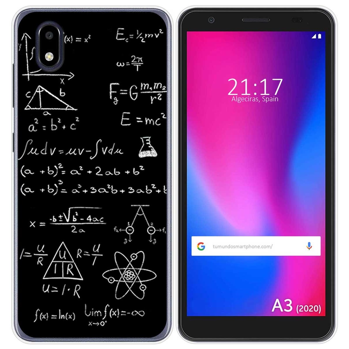 Funda Gel Tpu para ZTE Blade A3 2020 diseño Formulas Dibujos