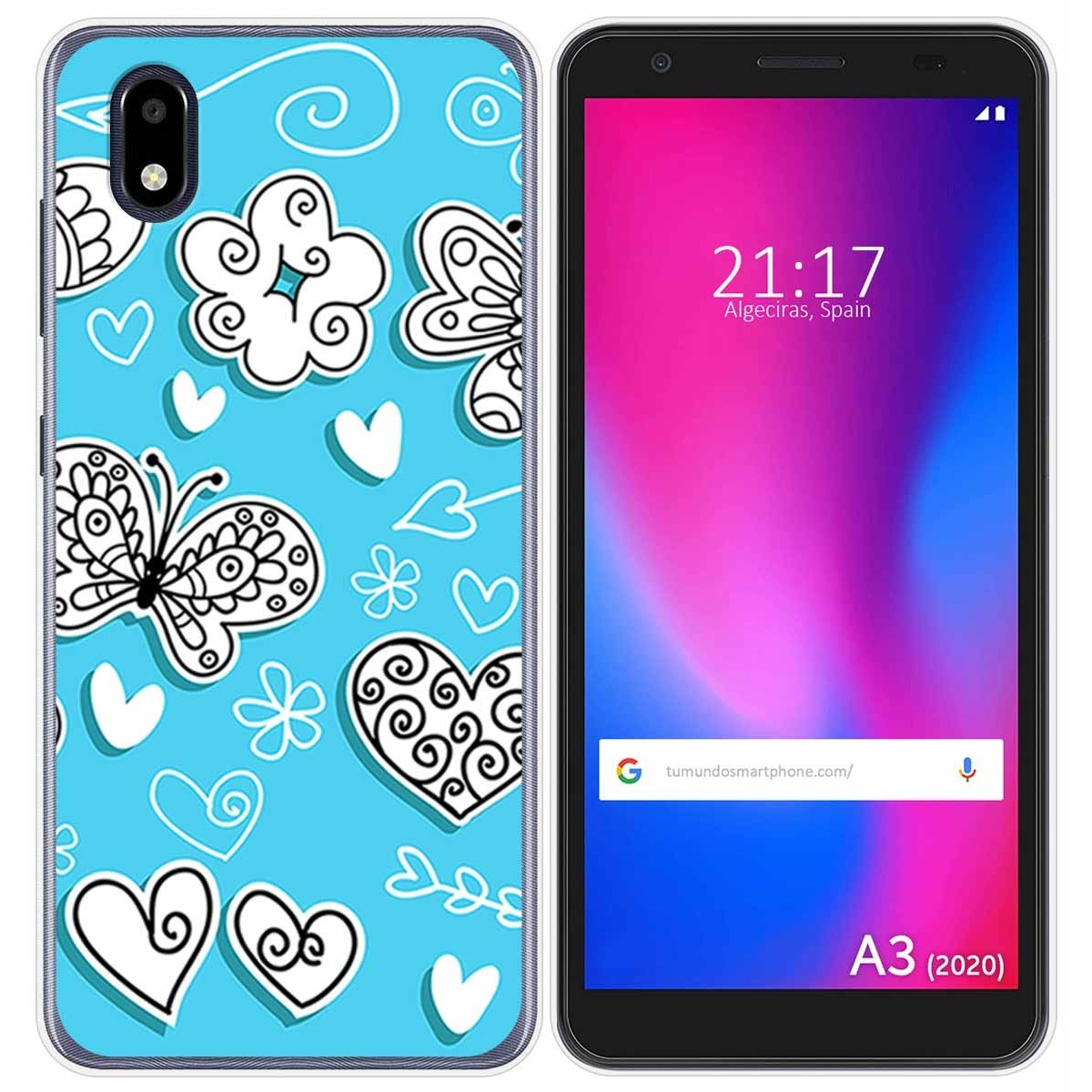 Funda Gel Tpu para ZTE Blade A3 2020 diseño Mariposas Dibujos