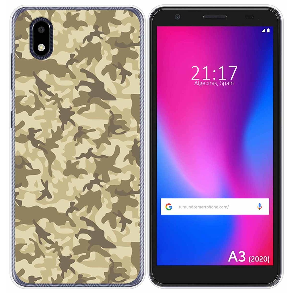 Funda Gel Tpu para ZTE Blade A3 2020 diseño Sand Camuflaje Dibujos