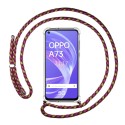 Funda Colgante Transparente para Oppo A73 5G con Cordon Rosa / Dorado