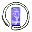 Funda Colgante Transparente para Oppo A73 5G con Cordon Verde / Dorado