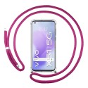 Funda Colgante Transparente para Vivo X51 5G con Cordon Rosa Fucsia