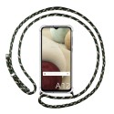 Funda Colgante Transparente para Samsung Galaxy A12 / M12 con Cordon Verde / Dorado