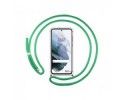 Funda Colgante Transparente para Samsung Galaxy S21 5G con Cordon Verde Agua