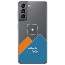 Personaliza tu Funda Gel Silicona Transparente con tu Fotografia para Samsung Galaxy S21 5G dibujo personalizada