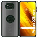 Funda Mate con Borde Verde y Anillo Giratorio 360 para Xiaomi POCO X3 NFC / X3 PRO