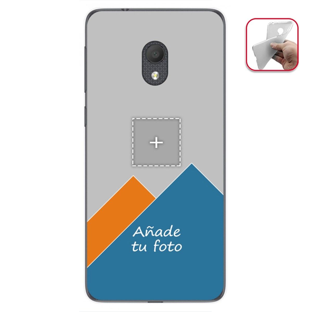 Personaliza tu Funda Gel Silicona Transparente con tu Fotografia para Alcatel 1C 2019 Dibujo Personalizada