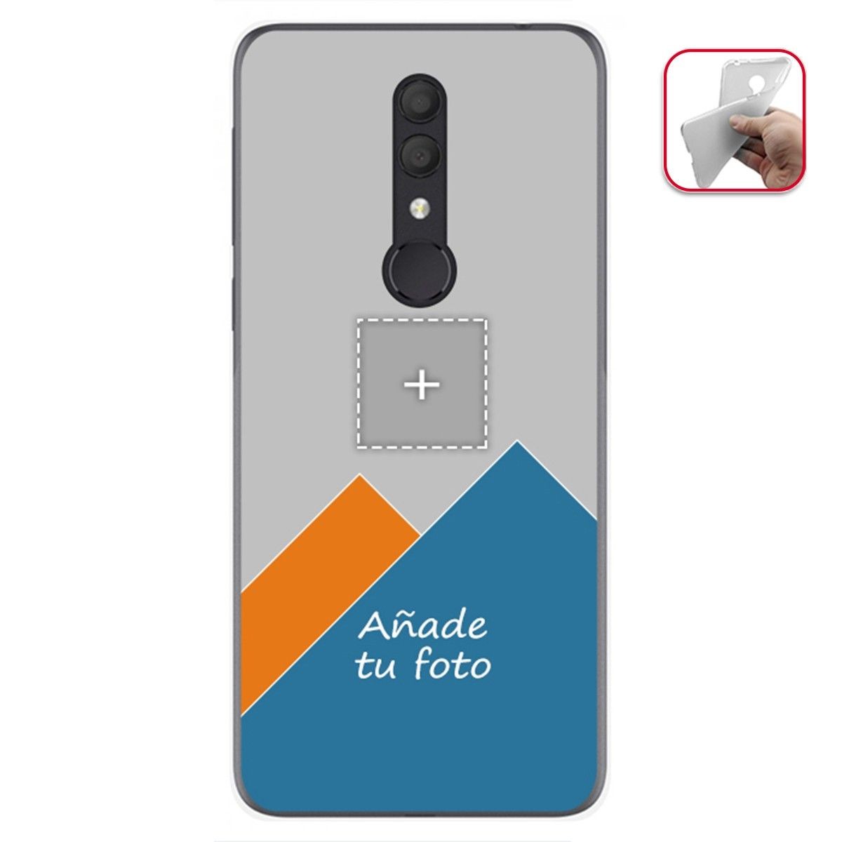 Personaliza tu Funda Gel Silicona Transparente con tu Fotografia para Alcatel 1X 2019 Dibujo Personalizada