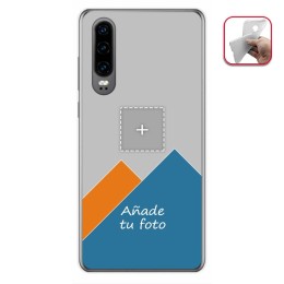 Personaliza tu Funda Gel Silicona Transparente con tu Fotografia para Huawei P30 Dibujo Personalizada