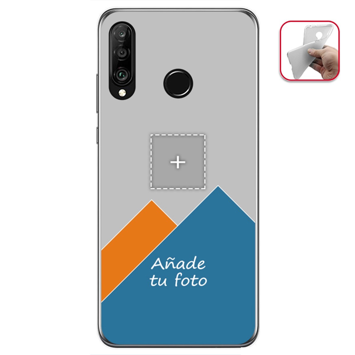 Personaliza tu Funda Gel Silicona Transparente con tu Fotografia para Huawei P30 Lite Dibujo Personalizada