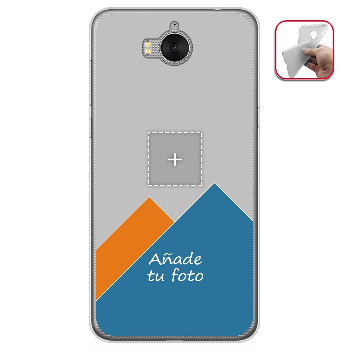 Personaliza tu Funda Gel Silicona Transparente con tu Fotografia para Huawei Y6 2017 Dibujo Personalizada