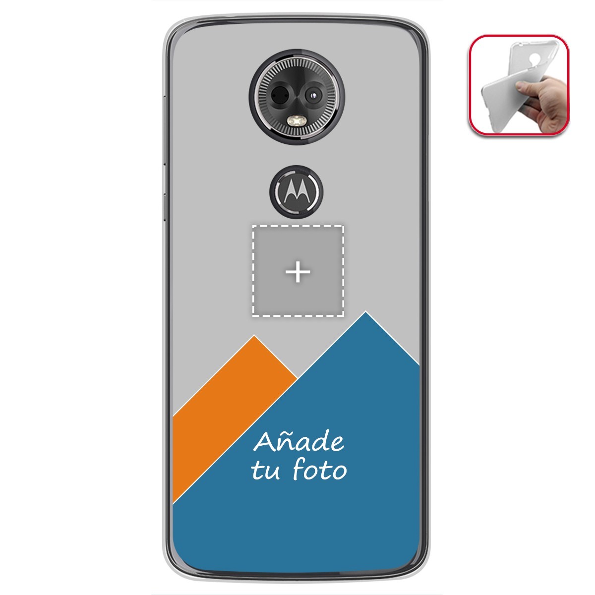 Personaliza tu Funda Gel Silicona Transparente con tu Fotografia para Motorola Moto E5 Plus Dibujo Personalizada
