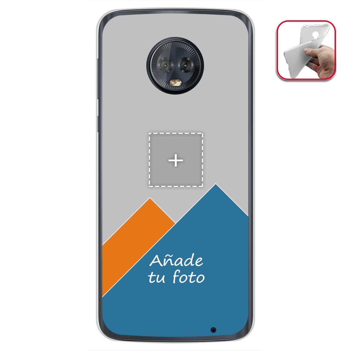 Personaliza tu Funda Gel Silicona Transparente con tu Fotografia para Motorola Moto G6 Dibujo Personalizada