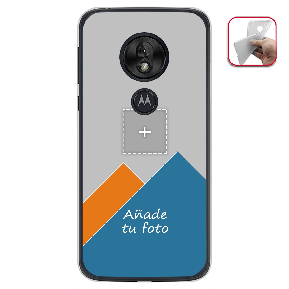 Personaliza tu Funda Gel Silicona Transparente con tu Fotografia para Motorola Moto G7 Play Dibujo Personalizada