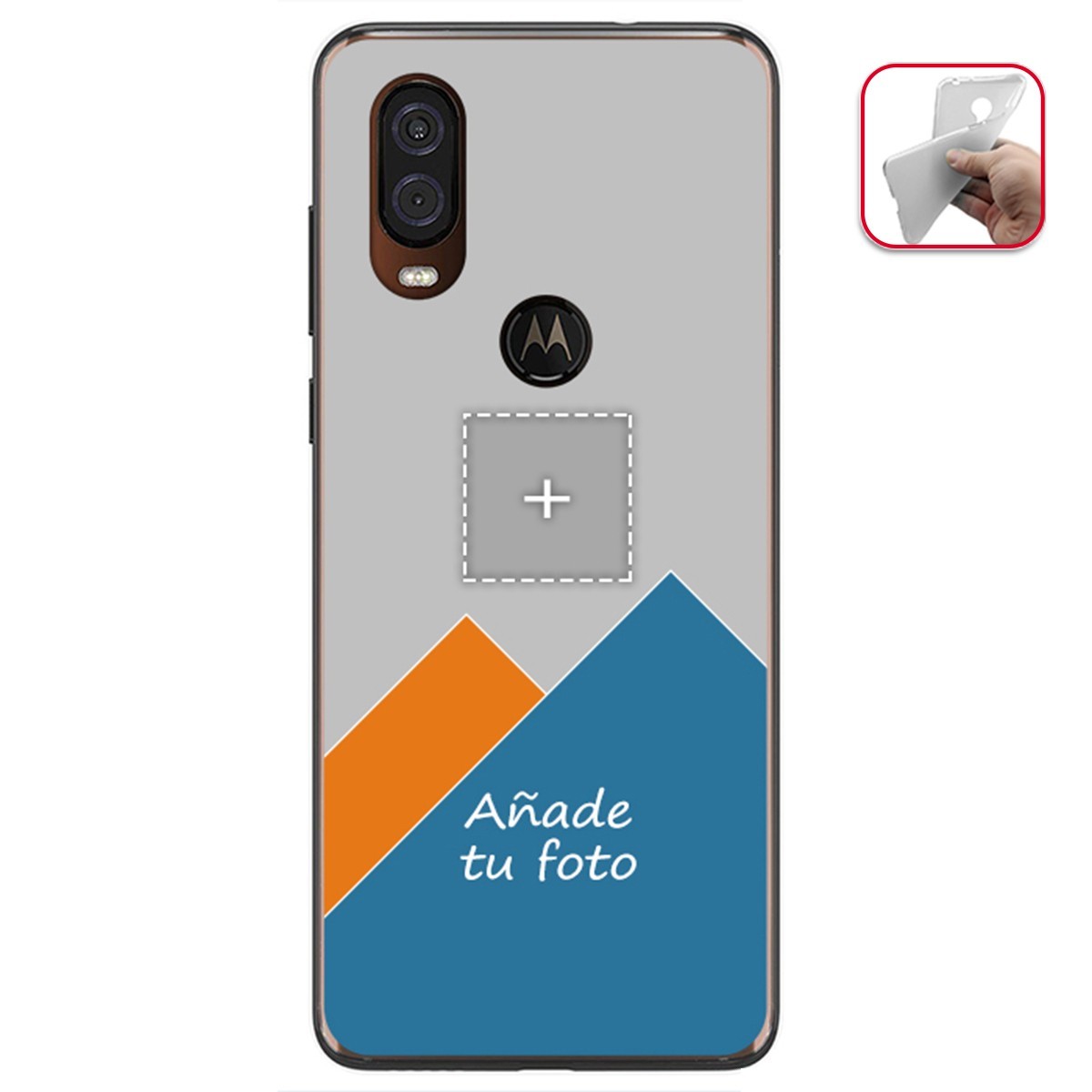 Personaliza tu Funda Gel Silicona Transparente con tu Fotografia para Motorola One Vision Dibujo Personalizada