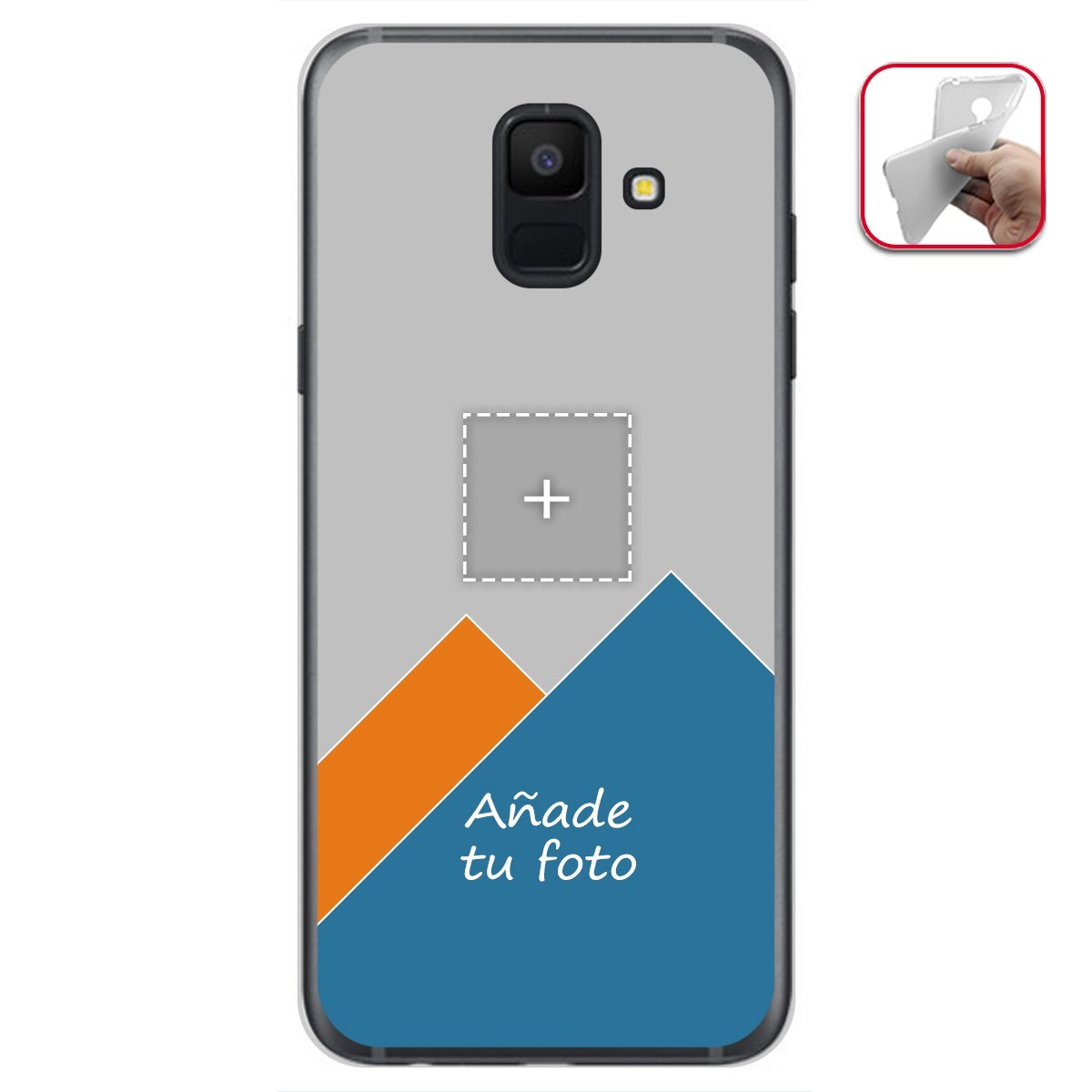 Personaliza tu Funda Gel Silicona Transparente con tu Fotografia para Samsung Galaxy A6 (2018) Dibujo Personalizada