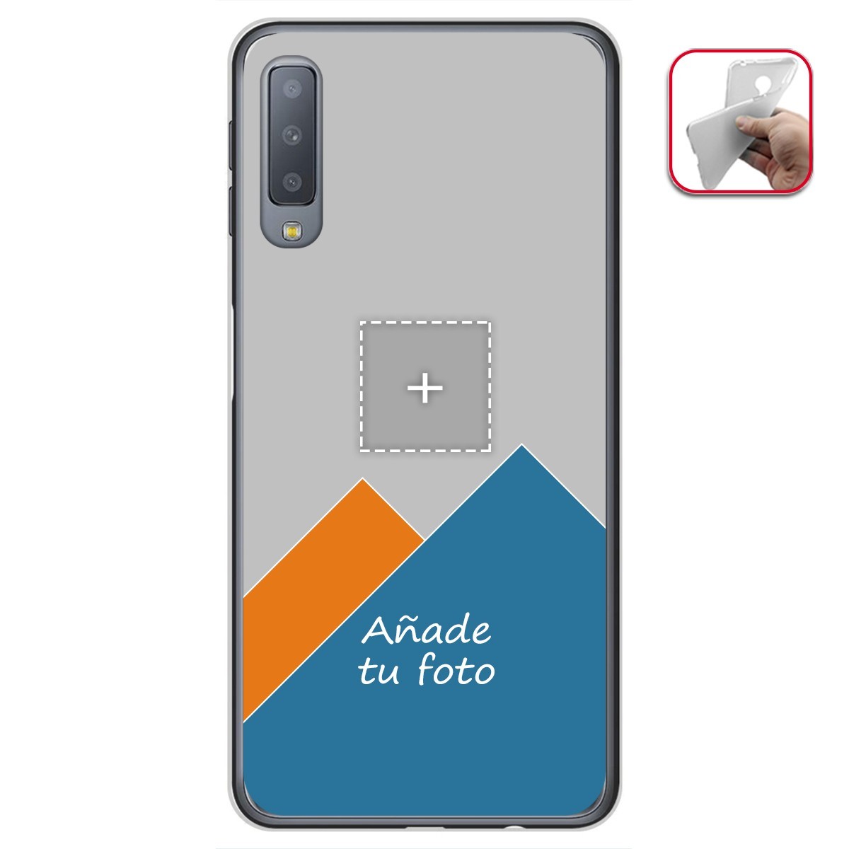 Personaliza tu Funda Gel Silicona Transparente con tu Fotografia para Samsung Galaxy A7 (2018) Dibujo Personalizada