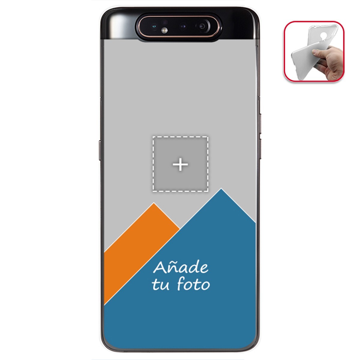 Personaliza tu Funda Gel Silicona Transparente con tu Fotografia para Samsung Galaxy A80 Dibujo Personalizada