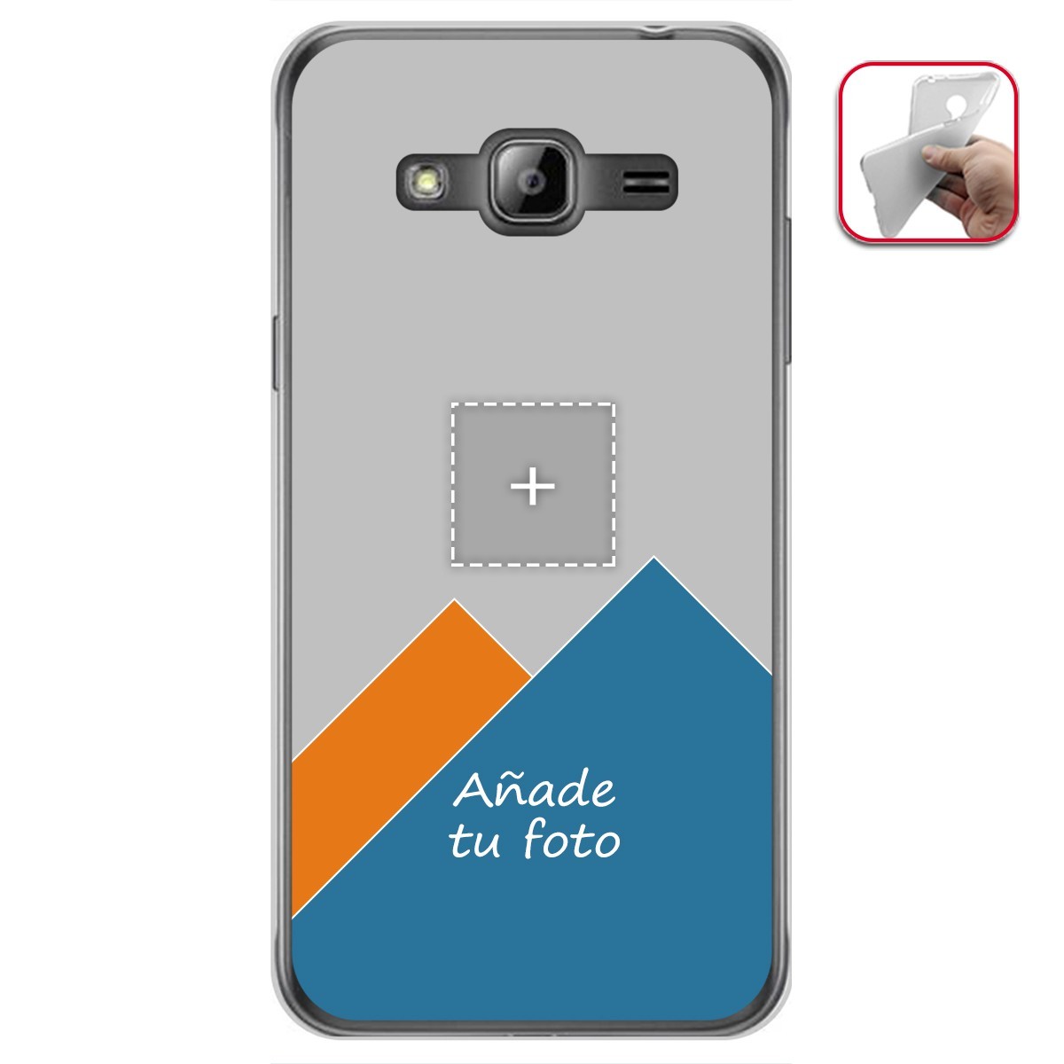 Personaliza tu Funda Gel Silicona Transparente con tu Fotografia para Samsung Galaxy J3 (2016) Dibujo Personalizada