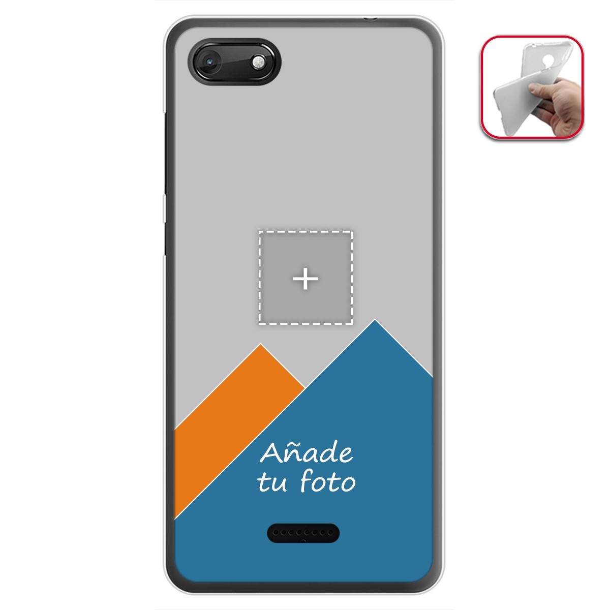 Personaliza tu Funda Gel Silicona Transparente con tu Fotografia para Wiko Harry2 Dibujo Personalizada