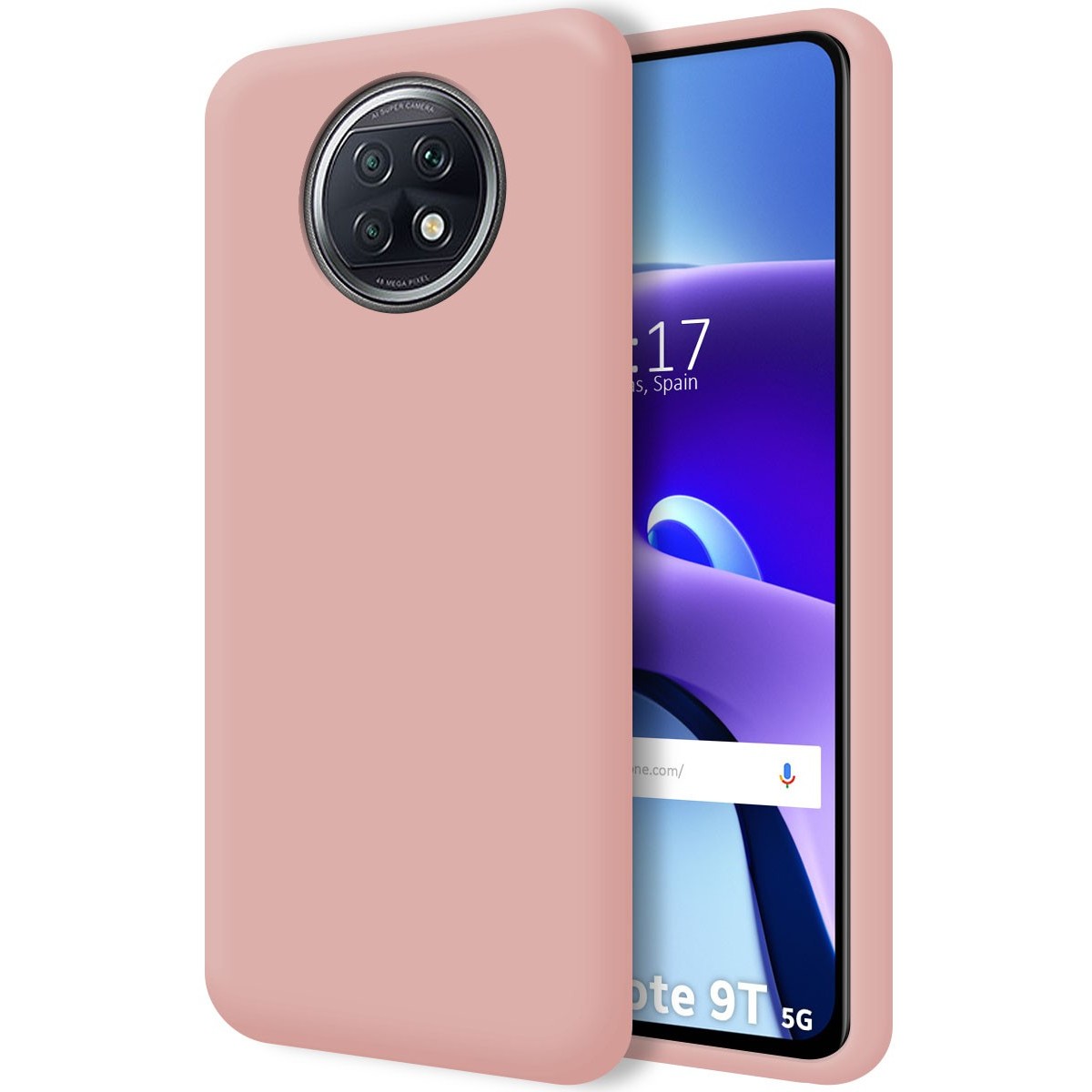 Funda Silicona Líquida Ultra Suave para  Xiaomi Redmi Note 9T 5G color Rosa