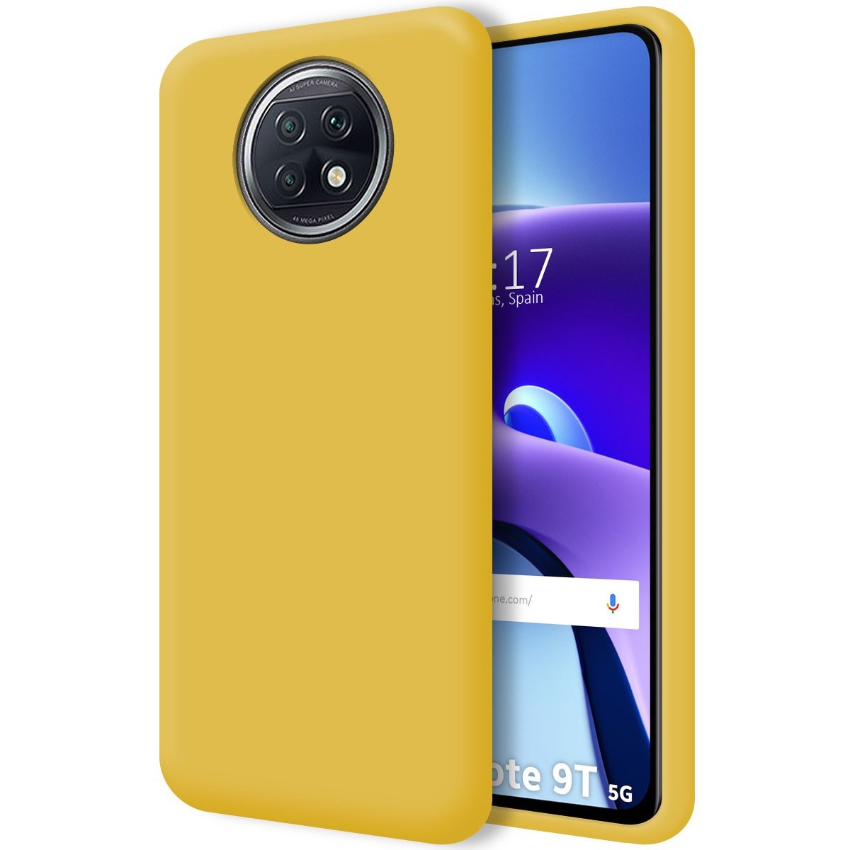 Funda Silicona Líquida Ultra Suave para  Xiaomi Redmi Note 9T 5G color Amarilla