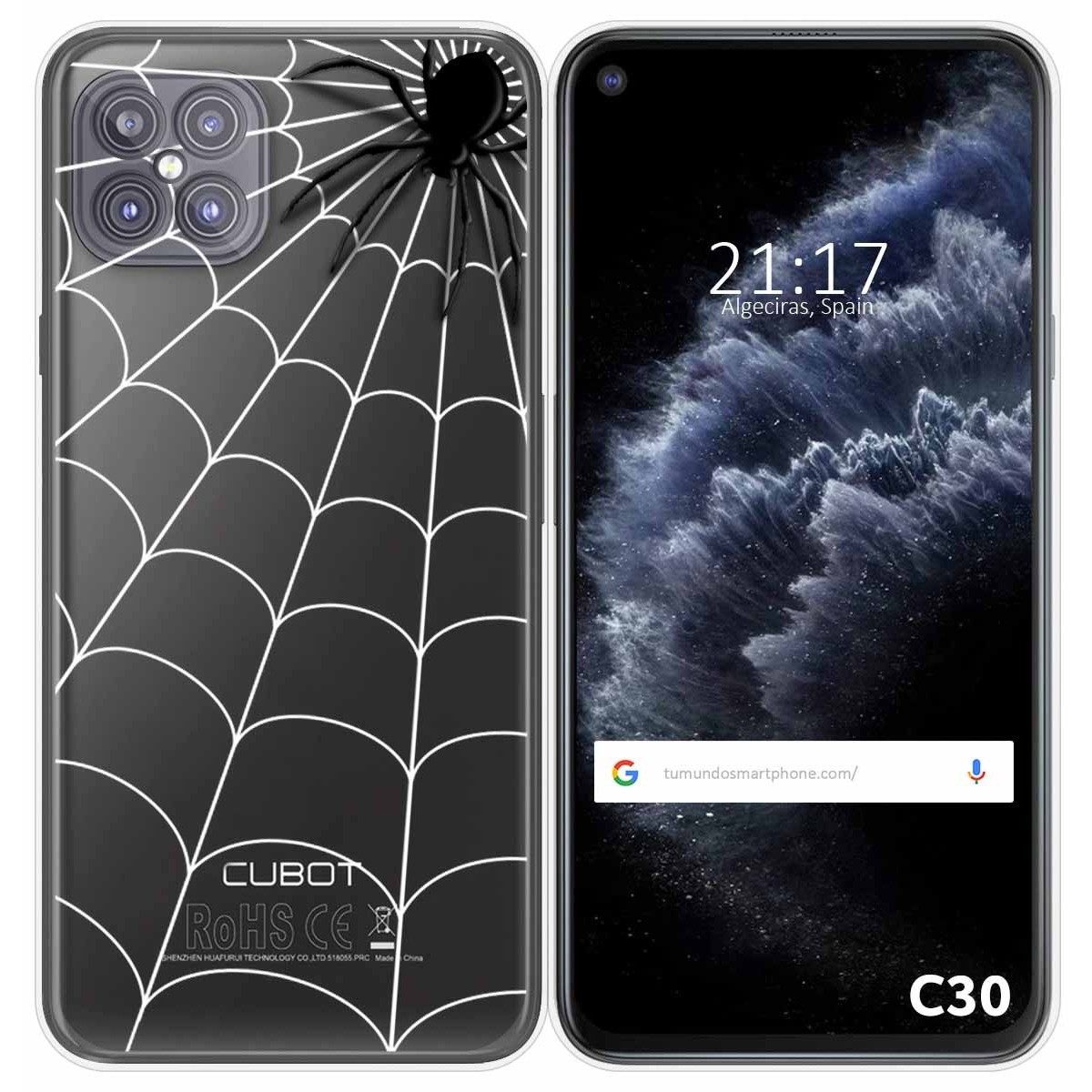 Funda Gel Transparente para Cubot C30 diseño Araña Dibujos