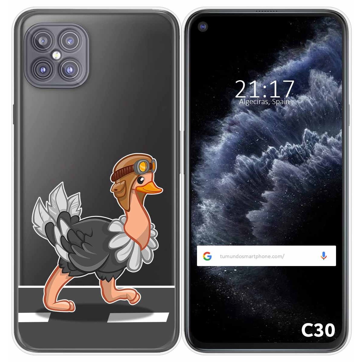 Funda Gel Transparente para Cubot C30 diseño Avestruz Dibujos