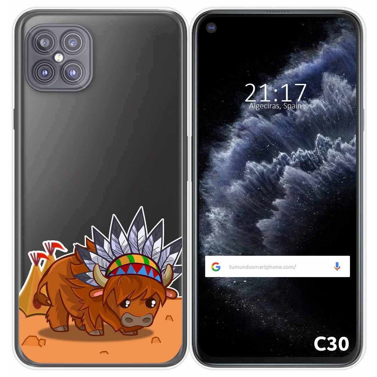 Funda Gel Transparente para Cubot C30 diseño Bufalo Dibujos