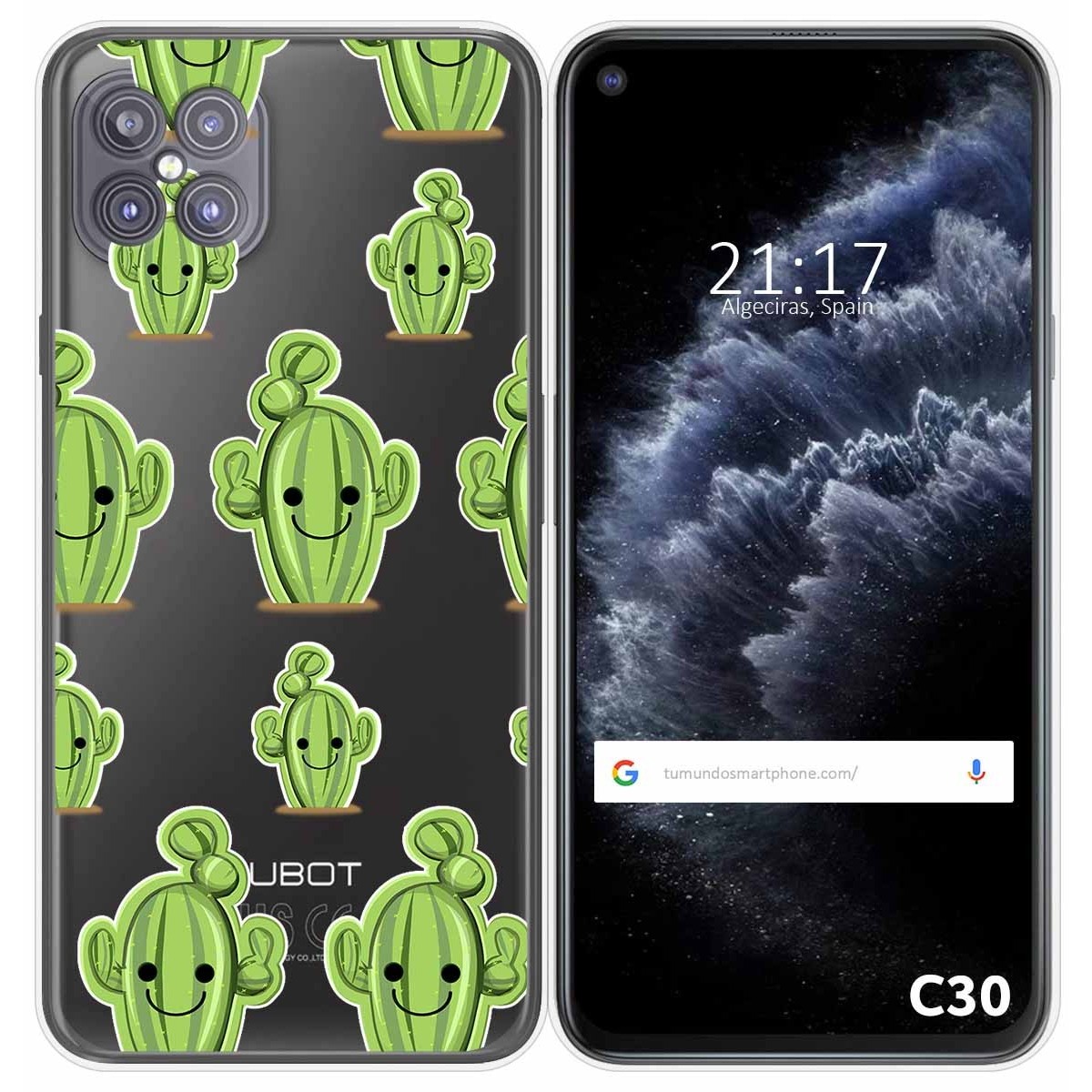 Funda Gel Transparente para Cubot C30 diseño Cactus Dibujos