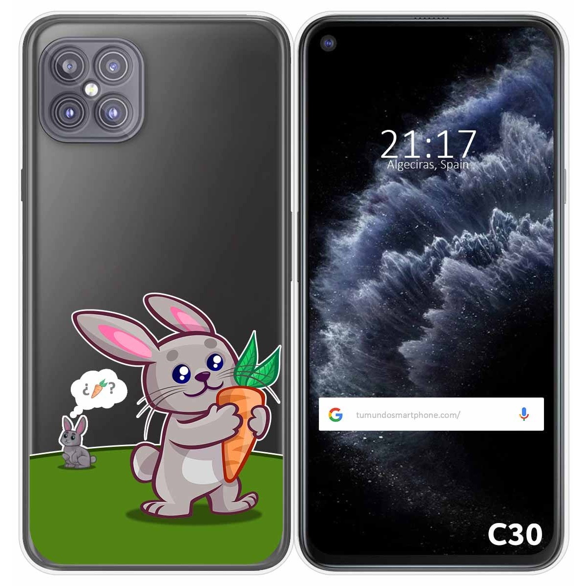 Funda Gel Transparente para Cubot C30 diseño Conejo Dibujos