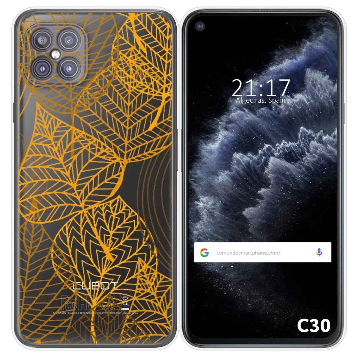 Funda Gel Transparente para Cubot C30 diseño Hojas Dibujos