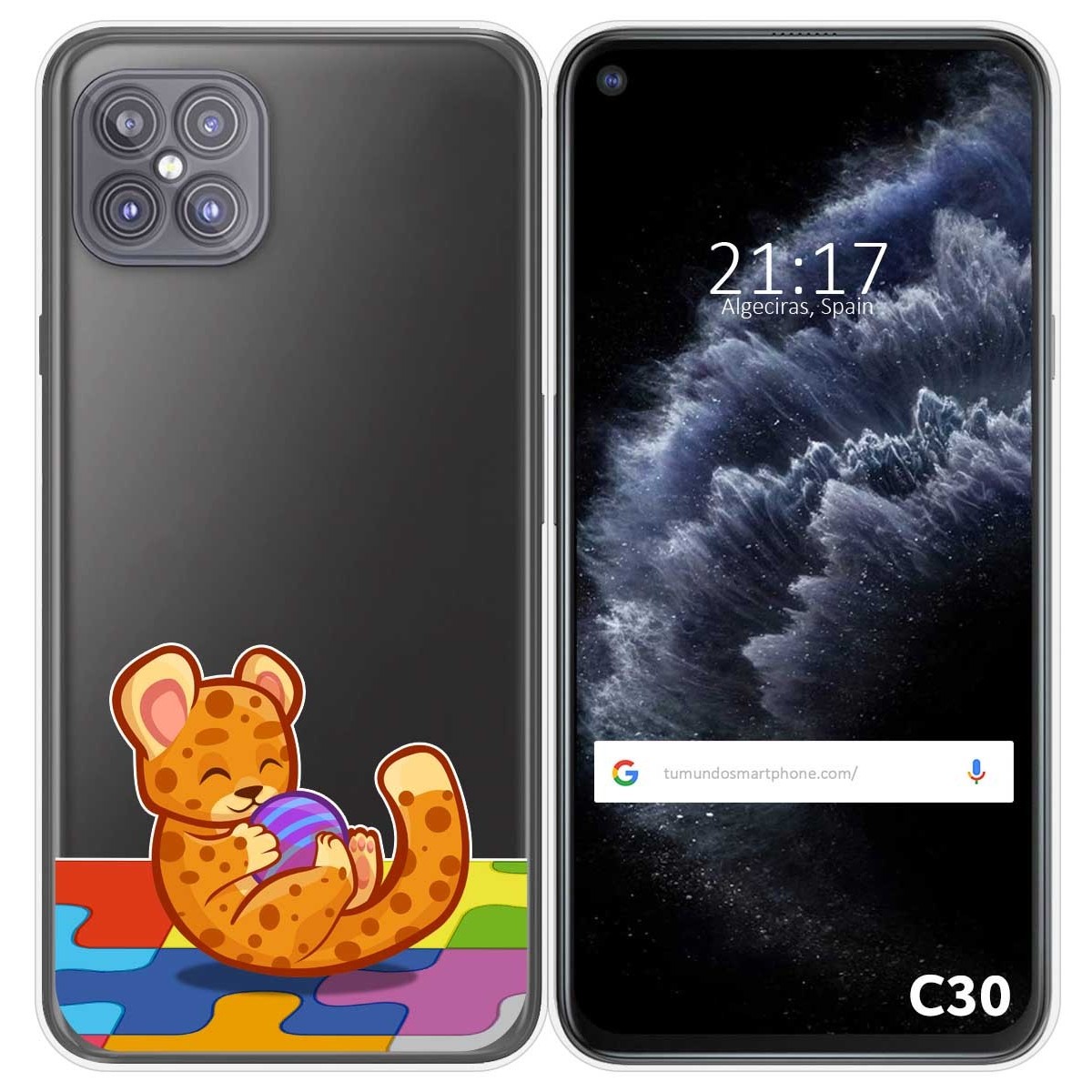 Funda Gel Transparente para Cubot C30 diseño Leopardo Dibujos