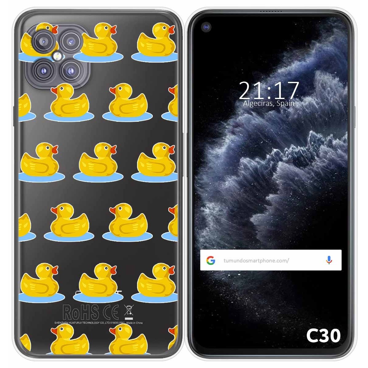 Funda Gel Transparente para Cubot C30 diseño Pato Dibujos