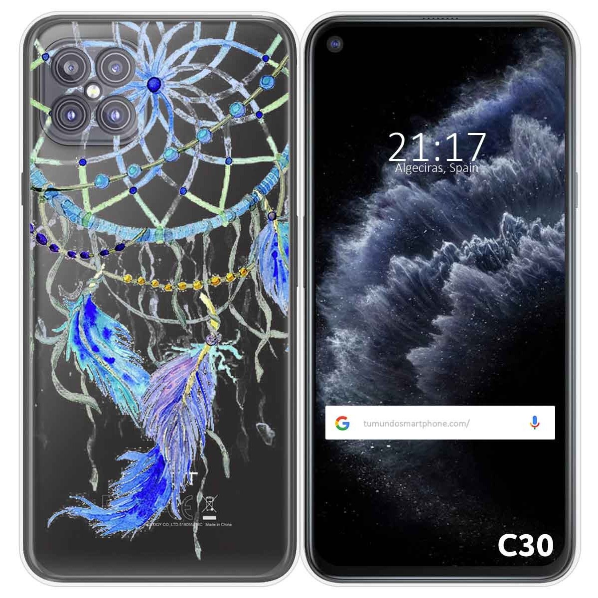 Funda Gel Transparente para Cubot C30 diseño Plumas Dibujos