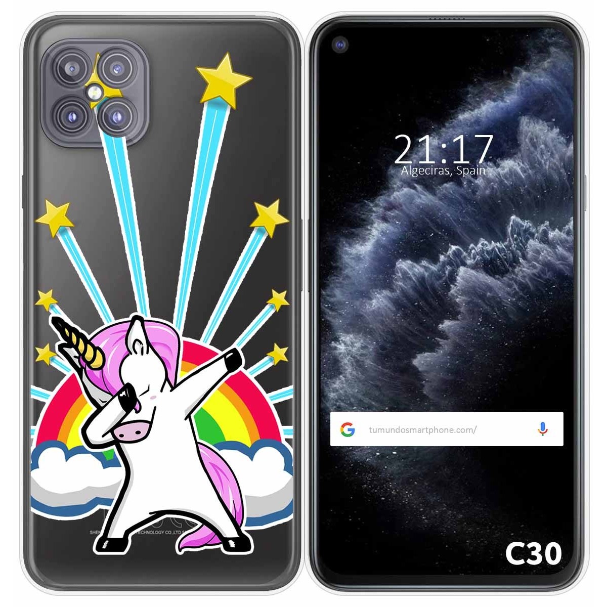Funda Gel Transparente para Cubot C30 diseño Unicornio Dibujos