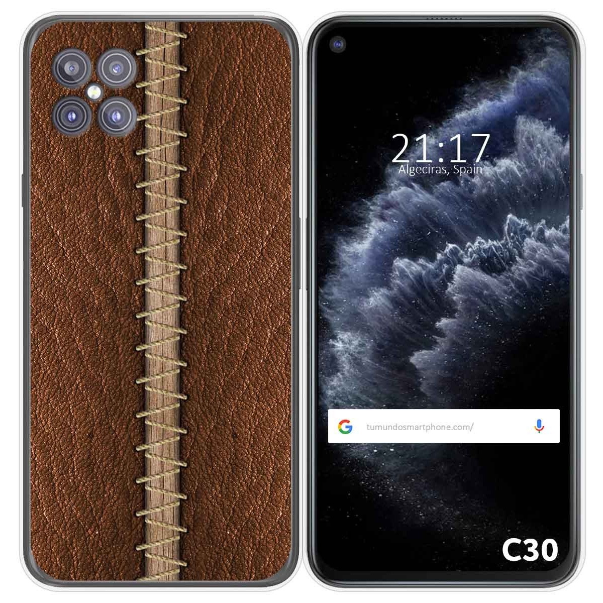 Funda Gel Tpu para Cubot C30 diseño Cuero 01 Dibujos