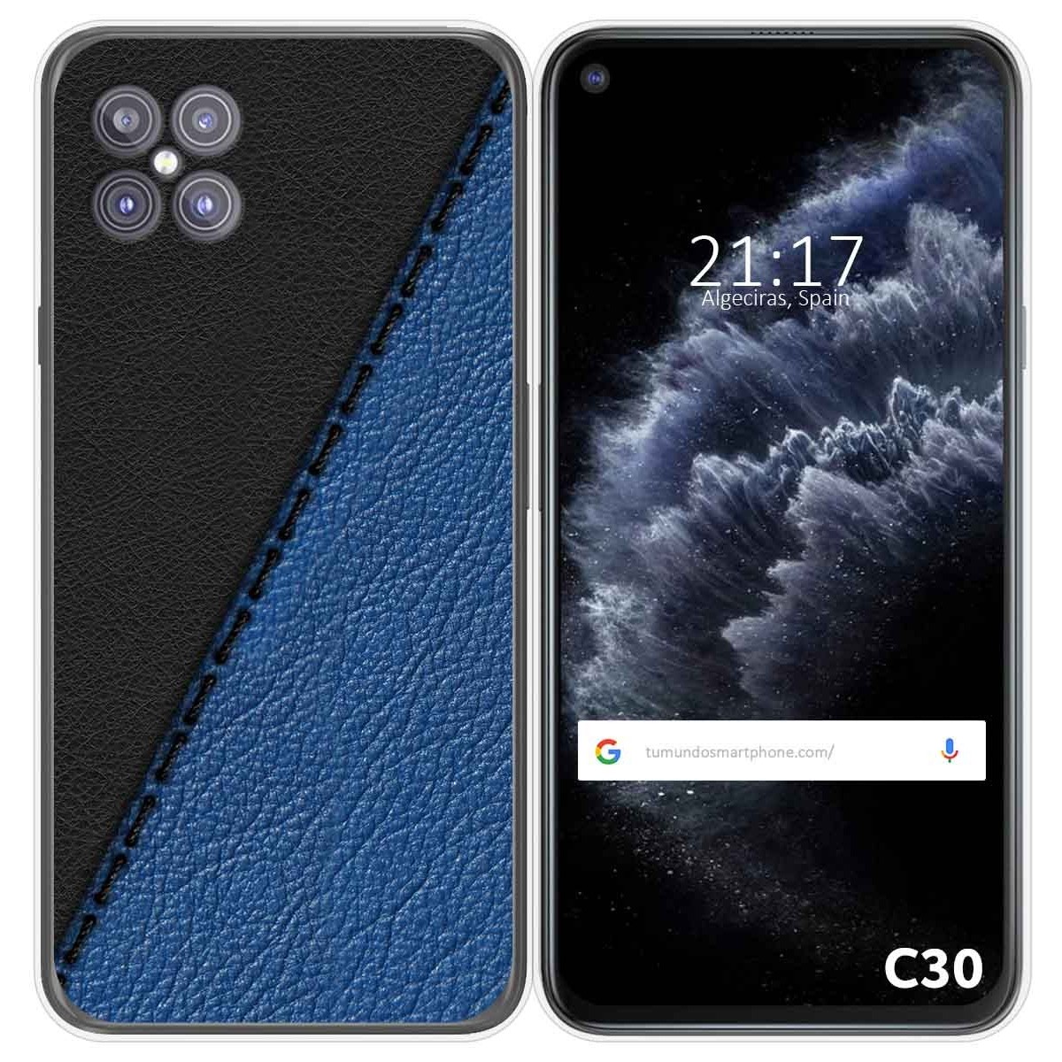 Funda Gel Tpu para Cubot C30 diseño Cuero 02 Dibujos