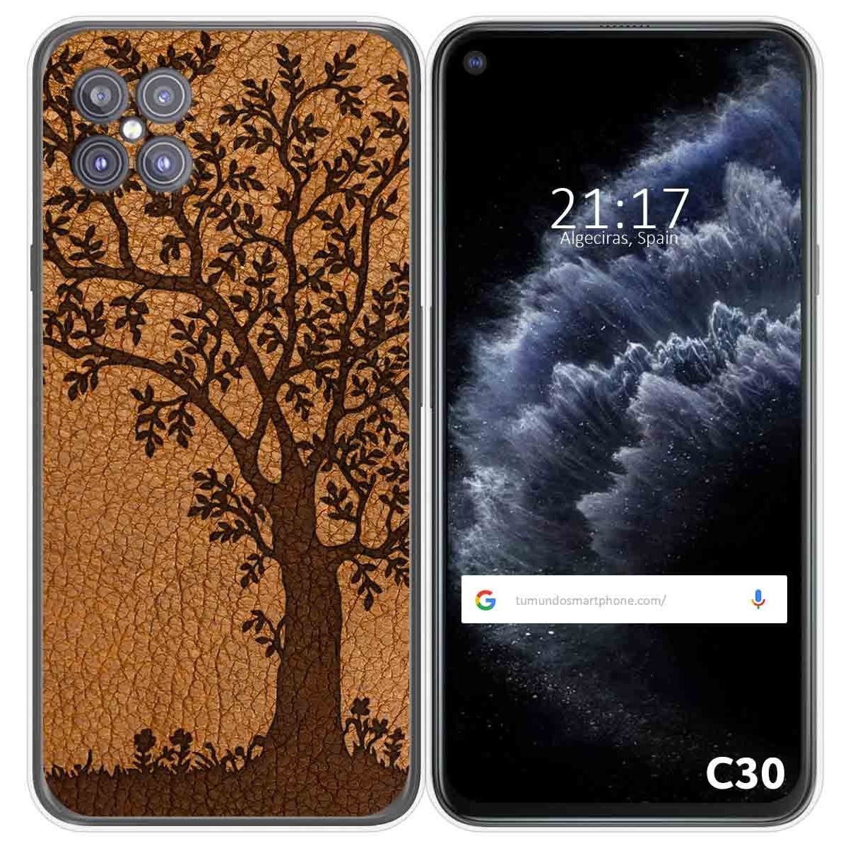 Funda Gel Tpu para Cubot C30 diseño Cuero 03 Dibujos