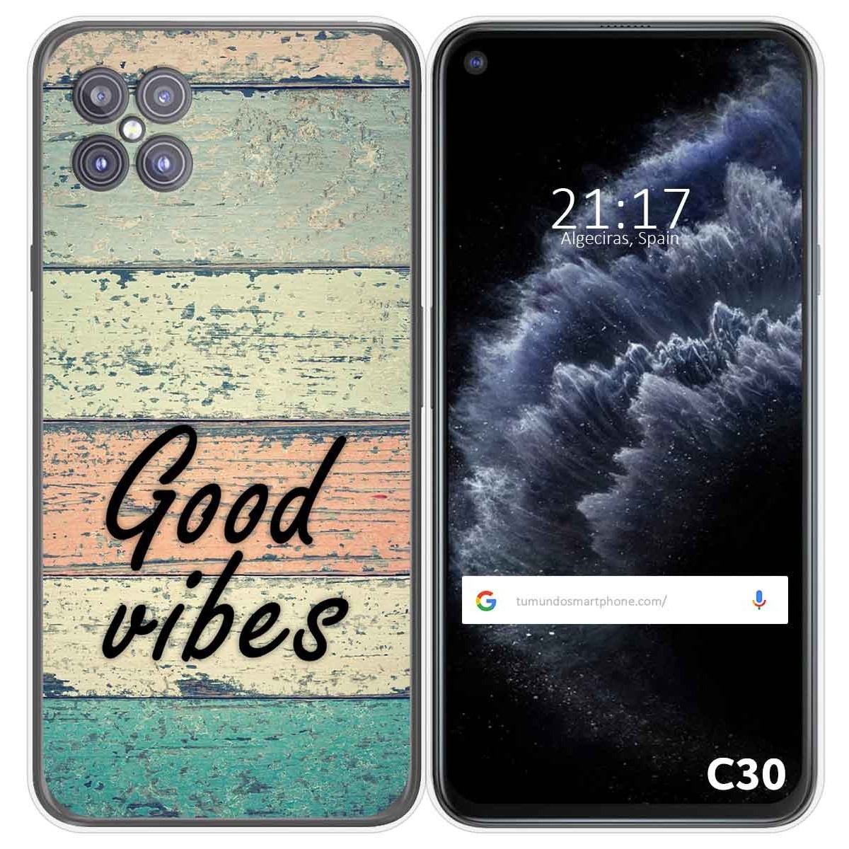 Funda Gel Tpu para Cubot C30 diseño Madera 01 Dibujos