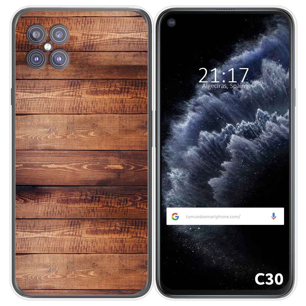 Funda Gel Tpu para Cubot C30 diseño Madera 02 Dibujos