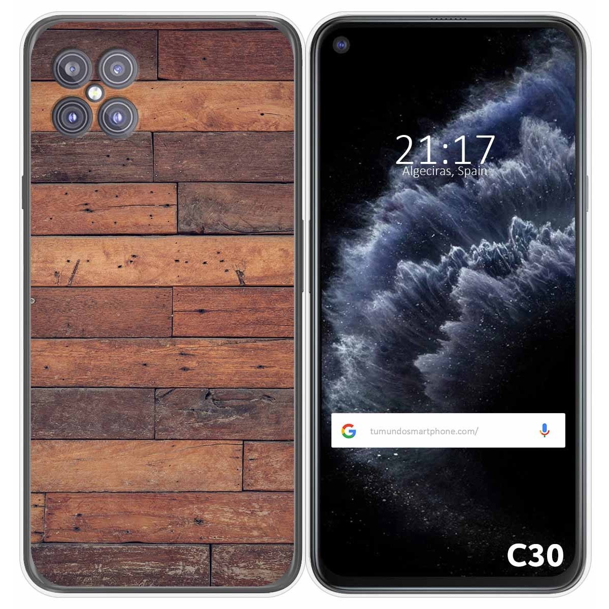 Funda Gel Tpu para Cubot C30 diseño Madera 03 Dibujos