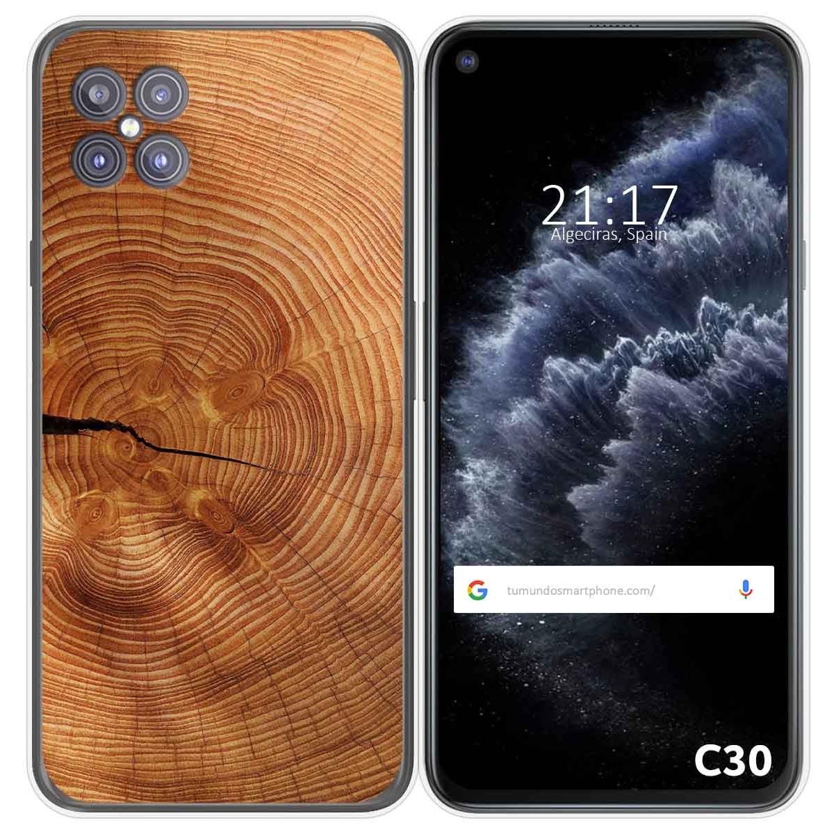 Funda Gel Tpu para Cubot C30 diseño Madera 04 Dibujos