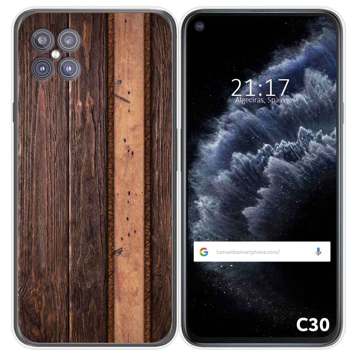 Funda Gel Tpu para Cubot C30 diseño Madera 05 Dibujos