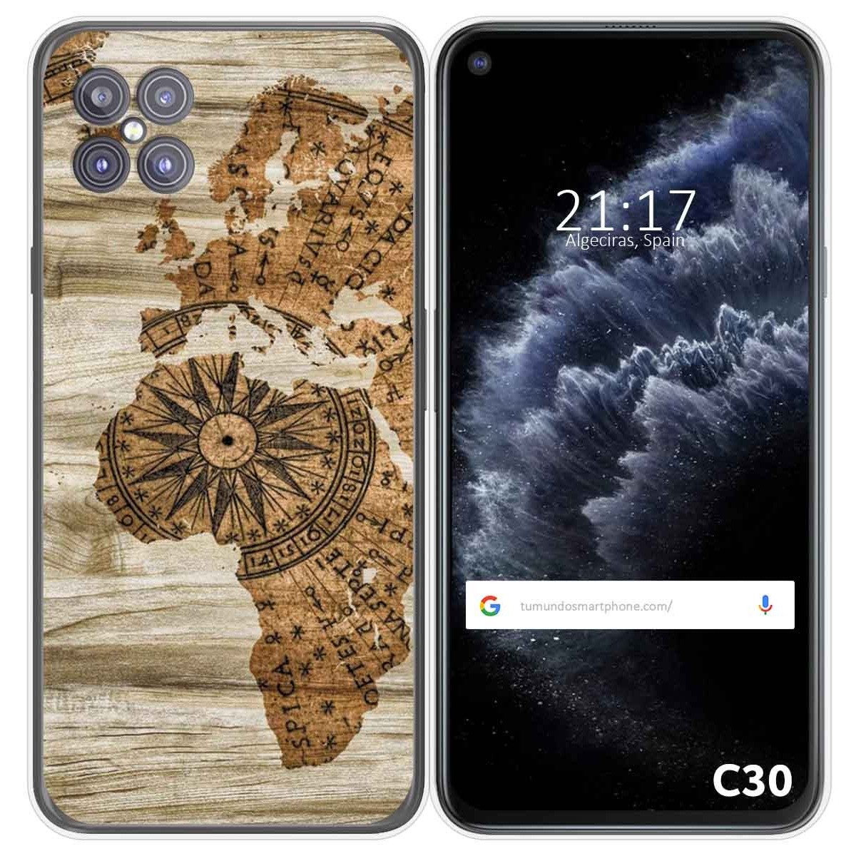 Funda Gel Tpu para Cubot C30 diseño Madera 07 Dibujos