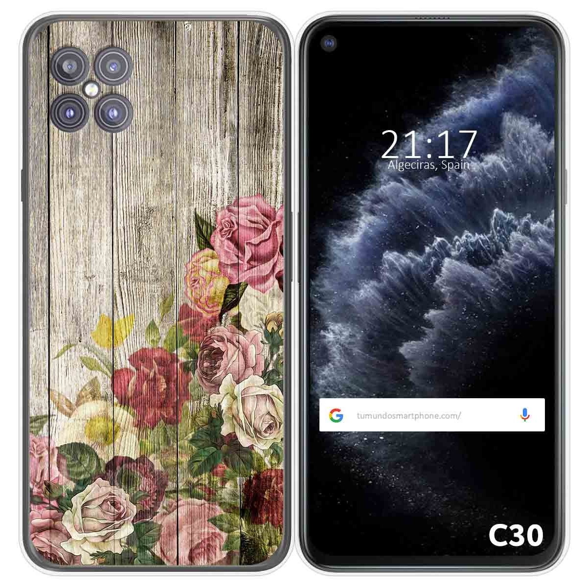Funda Gel Tpu para Cubot C30 diseño Madera 08 Dibujos