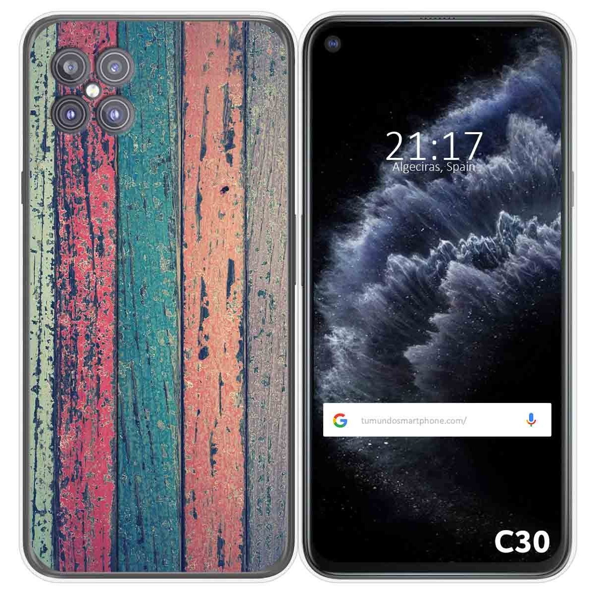 Funda Gel Tpu para Cubot C30 diseño Madera 10 Dibujos