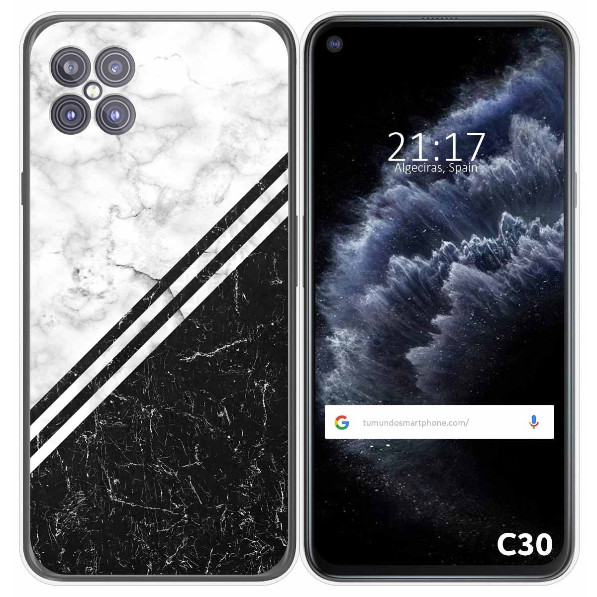 Funda Gel Tpu para Cubot C30 diseño Mármol 01 Dibujos